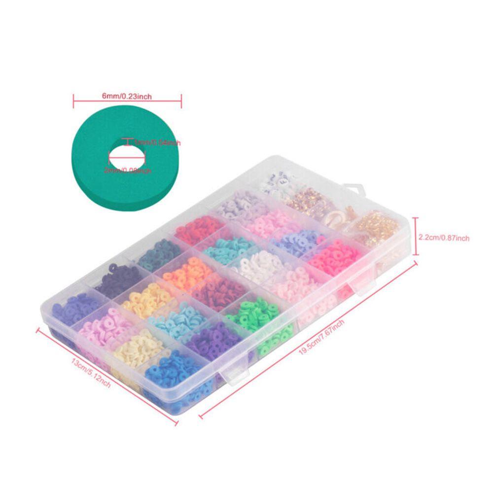 MXBEAUTY Jewelry Making Kit Komponen Rantai Membuat Perhiasan Wanita Beads Set Manik Bulat Set Manik Huruf Anting Beads Set Flat Polymer Clay Beads Kalung Beads Ball