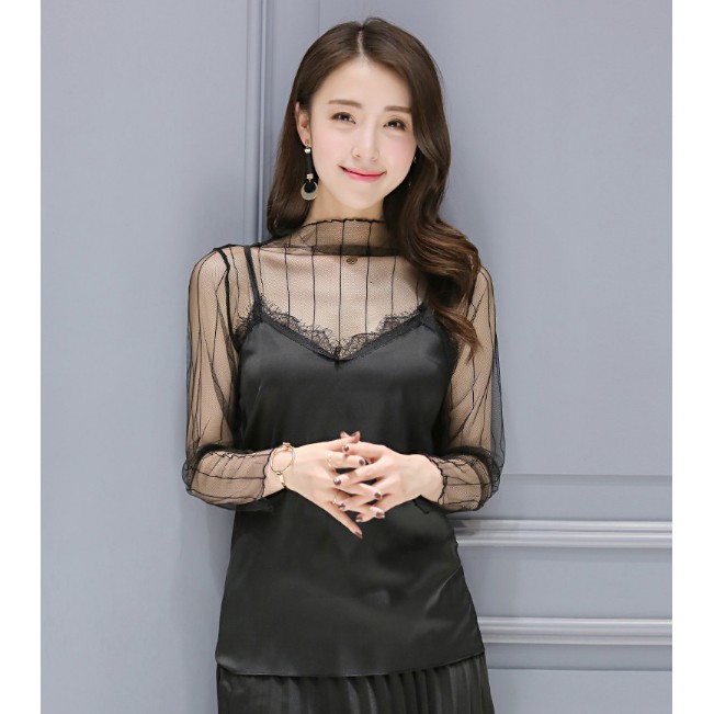 Baju Jaring Transparan Blouse Atasan Tile Jaring 1219-445