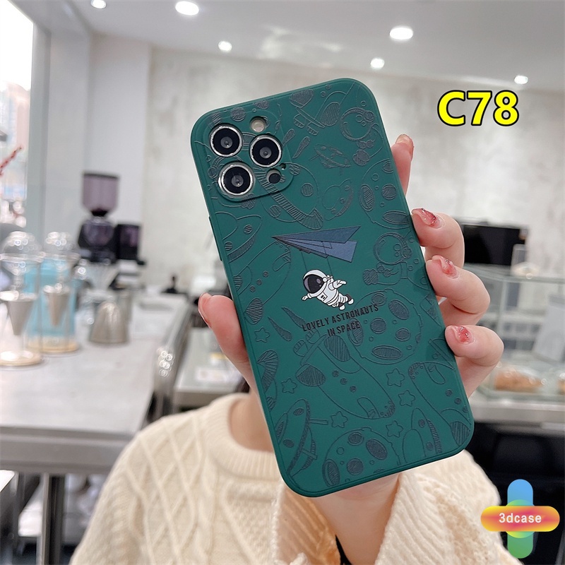 Soft Case Samsung A52 A32 A12 A51 A10S A50 A20S J2 J7 Prime A02S A03 A20 A72 A50S A10 A30S A52S A30 M12 M10 M01S A54 A15 A16 A9 A5 Y12 Y20 A12 Grand Prime Plus Cute Nasa Astronaut Phone Case Cover