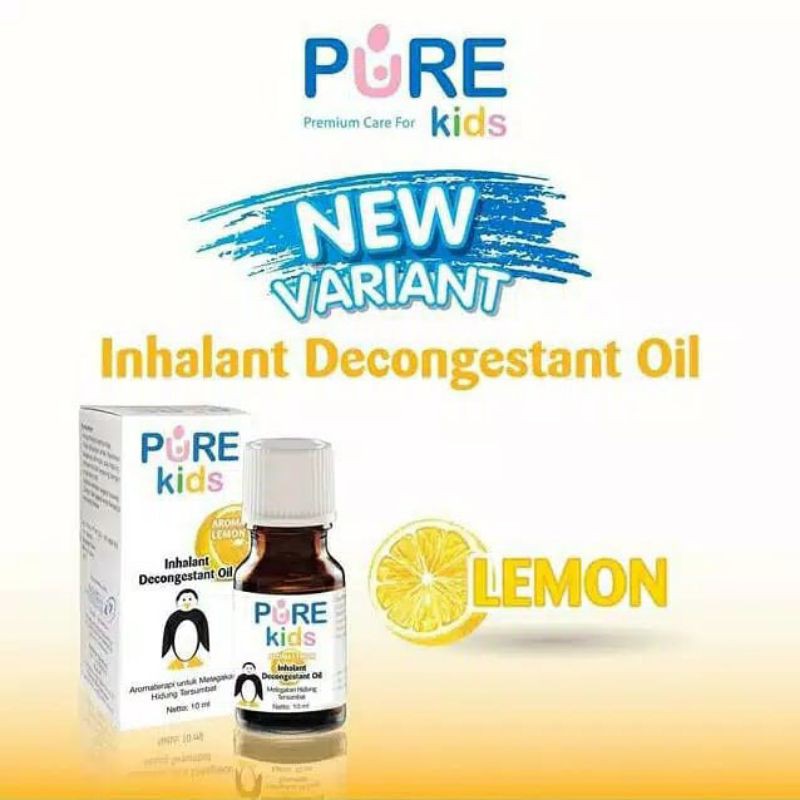 Pure kids Inhalant Decongestant oil 10ml (original, geranium, lemon)