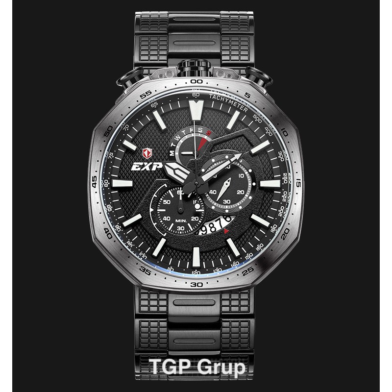 Expedition E 6745 MC BIPBA Man Chronograph Black Pattern Dial Stainless