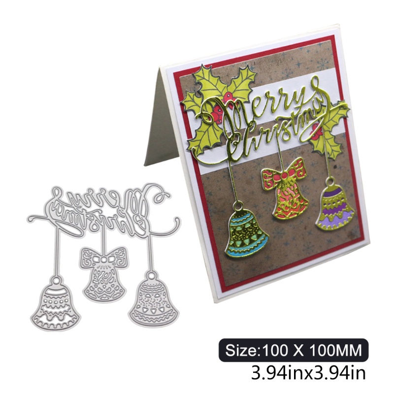 Cetakan Stensil Cutting Dies Motif Lonceng Natal Bahan Metal Untuk Scrapbook / Craft DIY / Kartu