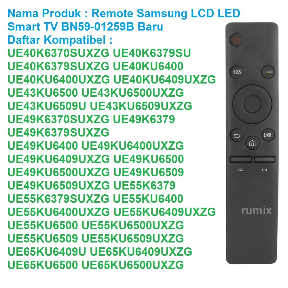 Remot Remote TV Samsung LCD LED Smart TV BN59-01259B BN59-01259E TM1640 01260A 01265A 01266A  01241A 01242A