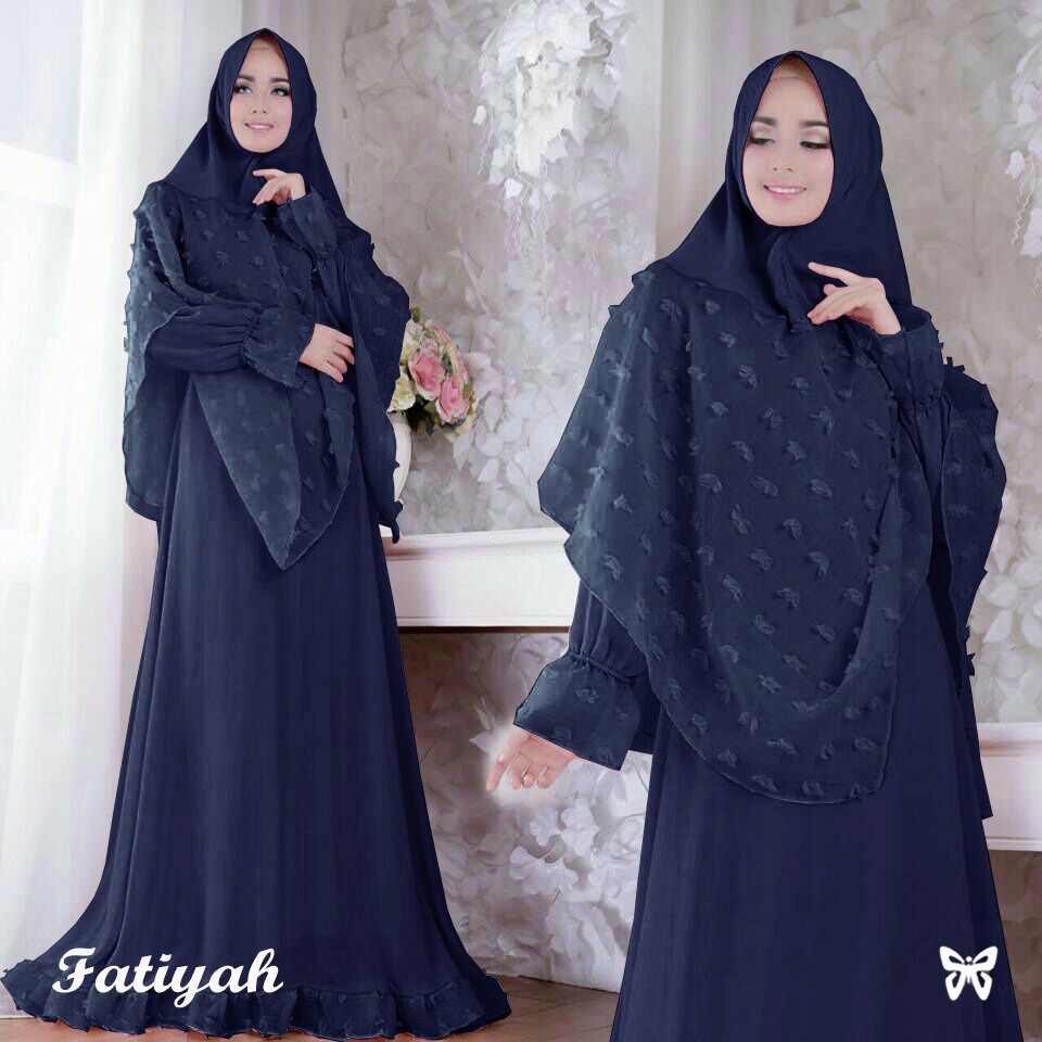 HOPYLOVY SALE - Gamis Maxi Dress + Bergo wanita Fatiyah Rubiah