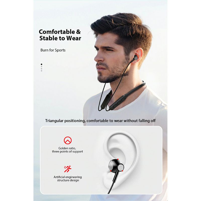 Dacom Earphone Earpods Bluetooth 5.0 Neckband Sweatproof with Microphone 