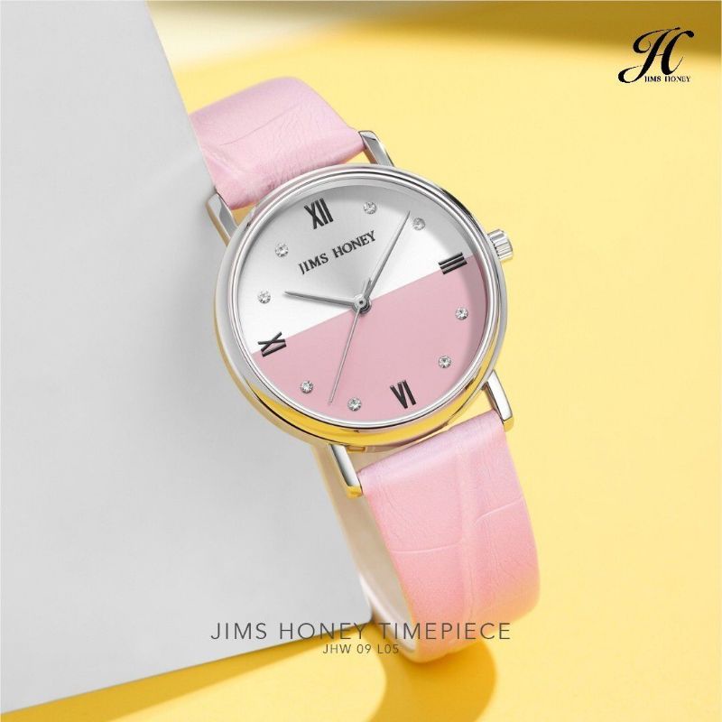 Jims Honey Jam Tangan Wanita Jhw 09 - Jam Murah Jimshoney Watch Analog - Arloji Strap Kulit Jamtangan Dual Tone Antiair Promo