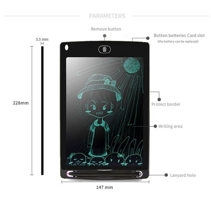 Papan Tulis LCD Anak Tablet LCD Drawing Writing Board Tablet Digital 8.5&quot; Tab 8.5 Inch Menggambar Anak Viral