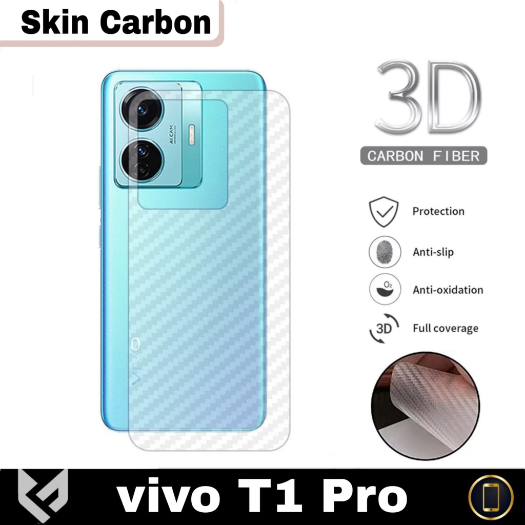 Promo Skin Carbon VIVO T1 PRO 5G /  T1 5G /  Y75 5G /  Y55 5G Garskin Carbon Premium Cover Belakang Handphone