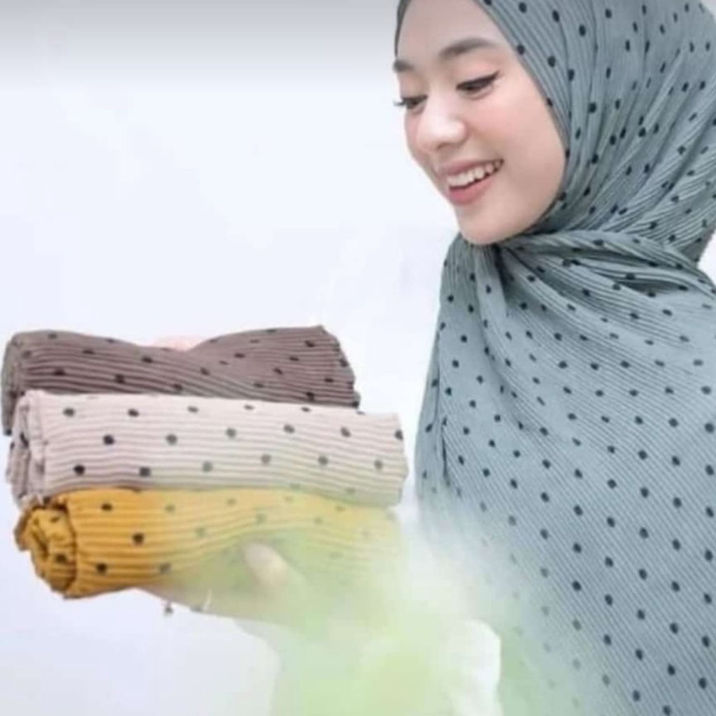 Pashmina Plisket Motif Polkadot Ceruti Cerutti Cerutty Hondstooth Pasmina Plisket Motip Pom Pom Krud