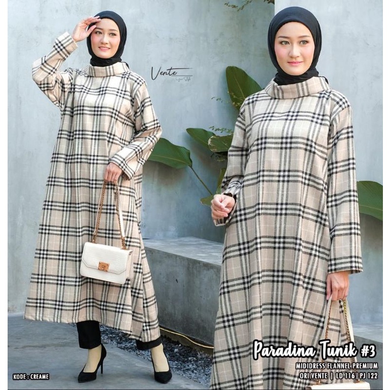 [NEW] Paradina Tunik #3 by Ori Vente "Mididress Muslimah Flanel Premium" / Baju Official Shop