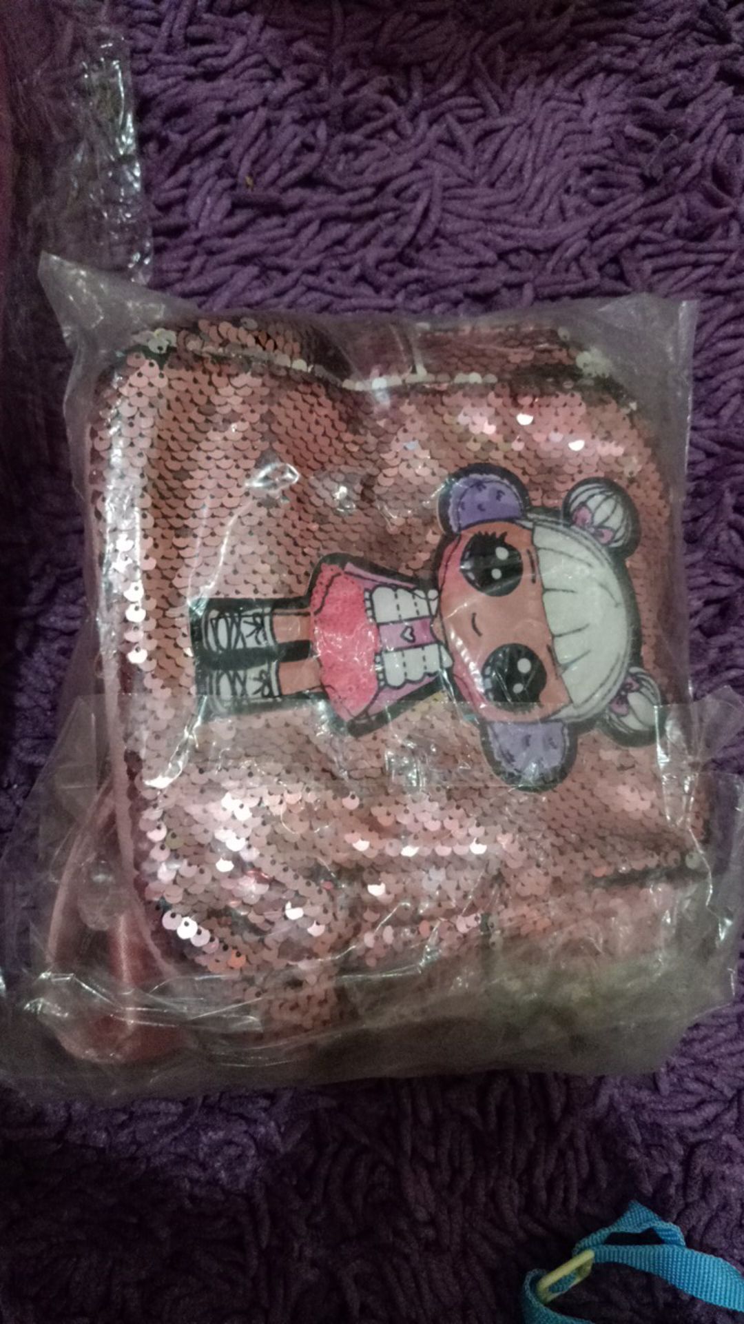  Tas  Ransel mini LOL  Sequin kuping Kelinci Glitter RL001 