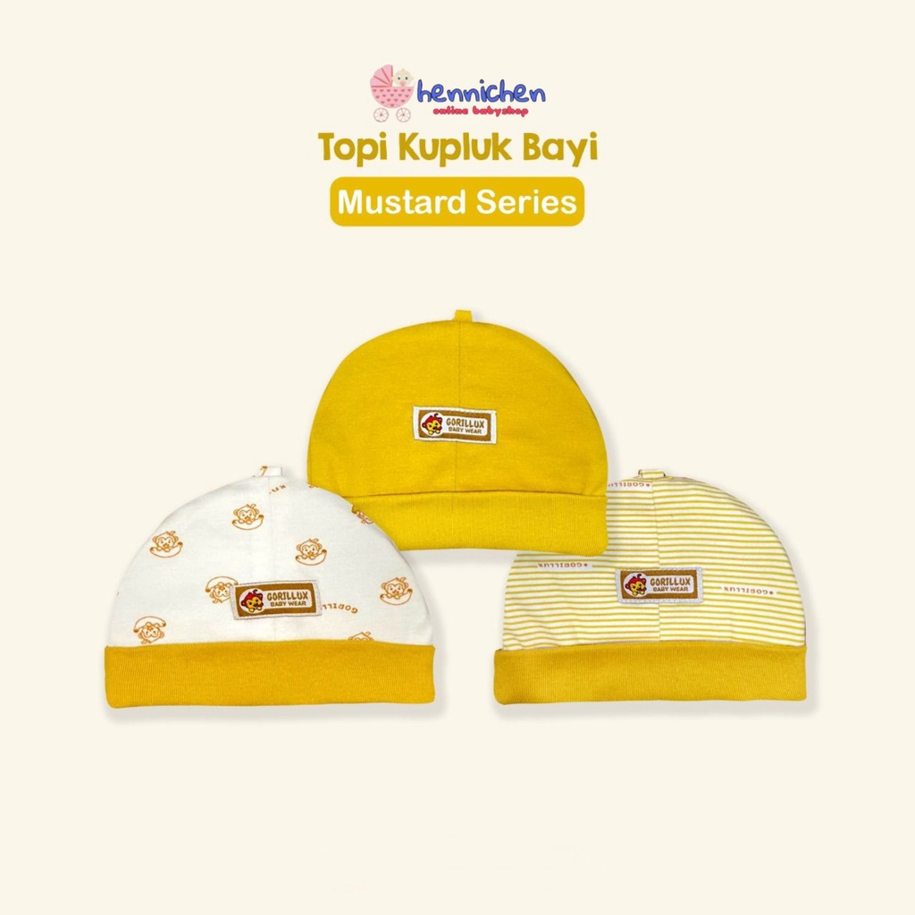 1 PCS TOPI KUPLUK / TOPI KUNCUNG / SARUNG TANGAN KAKI STK BAYI NEWBORN SNI FLUFFY GORILLUX