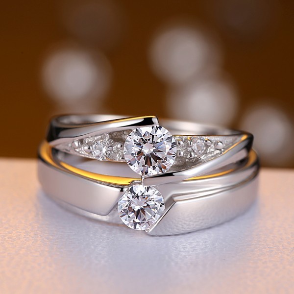 Cincin Perak Wedding Ring Couple Ring Nikah Murni Silver Wanita Emas Sepasang Ring Murah Pria Asli Tunangan Silver 925 Kawin Cincin Hitam Pasangan Perak 925 Perak Lamaran P019