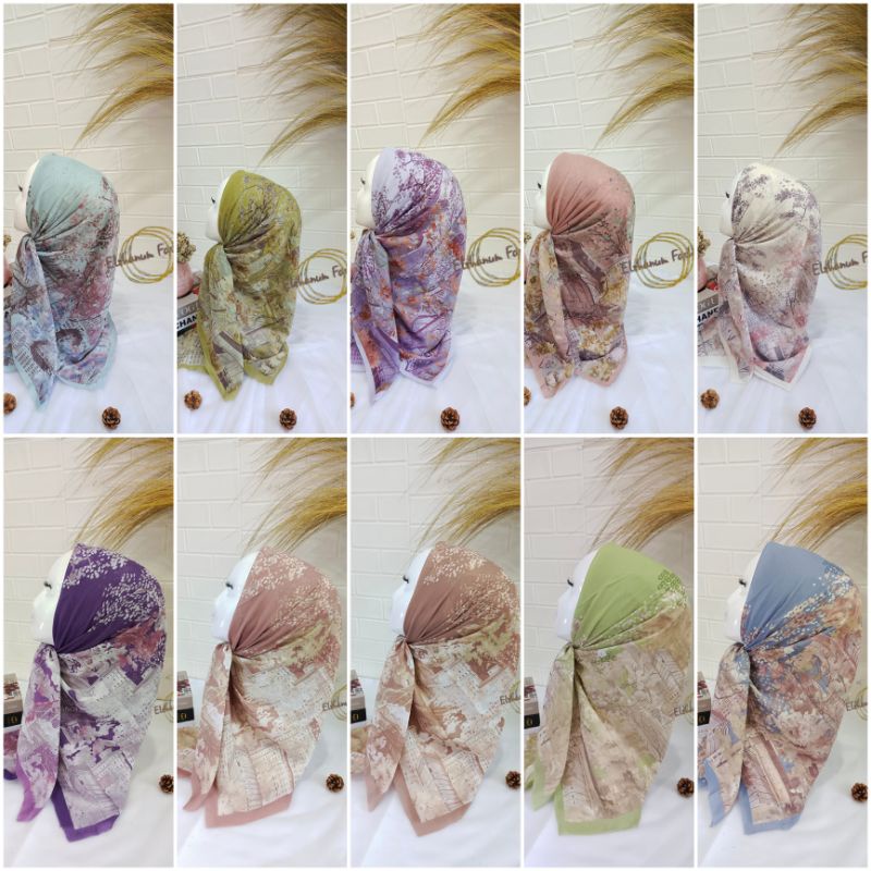 HIJAB MOTIF DEENAY KW MURAH JILBAB MOTIF POHON BUTTON