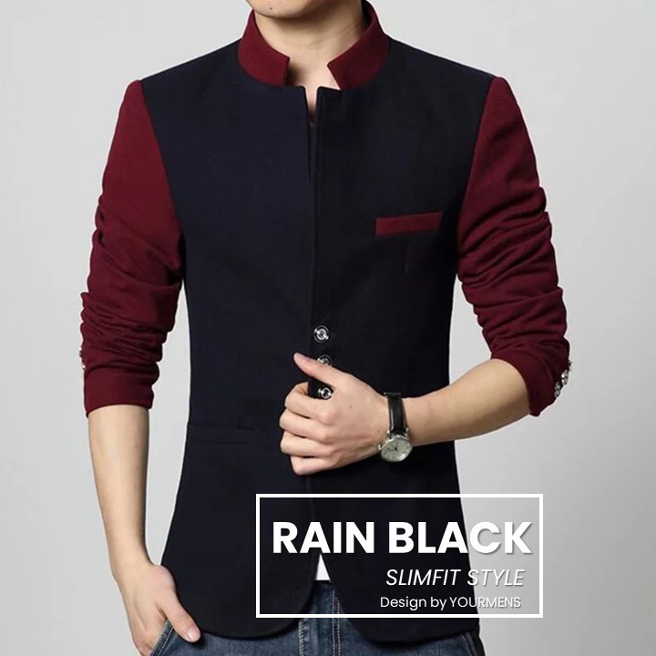 BLAZER PRIA SLIMFIT RAIN BLACK MODEL KOREAN STYLE | BLAZER COWOK TWIST ORIGINAL NIKAYU