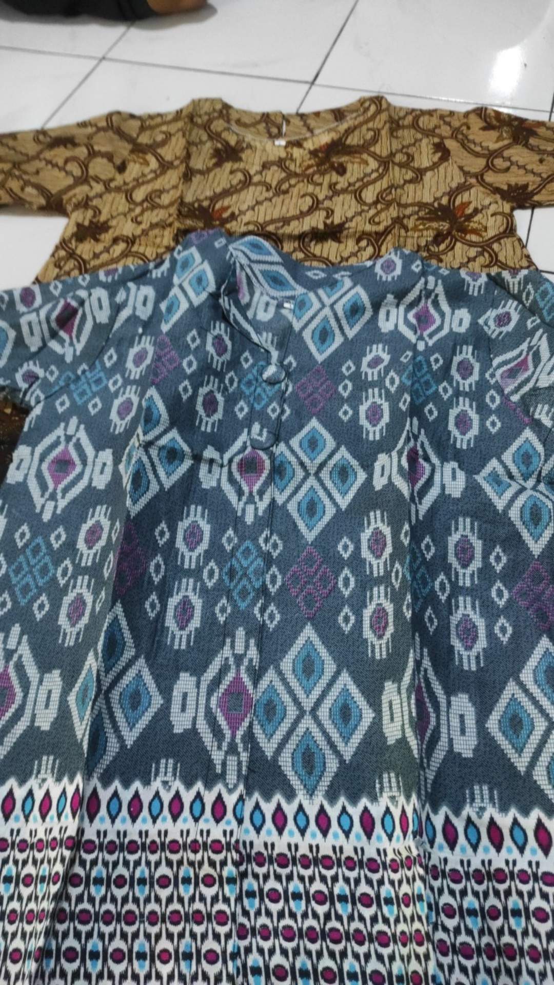 [cod] Tey-17 Batik Wanita Asj Sa Hrb026 Kenongo Kemeja Tosca Pendek Jumputan Kombinasi