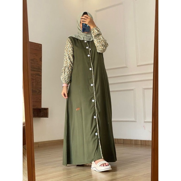 Gamis twill uniqlo army by Nadheefa