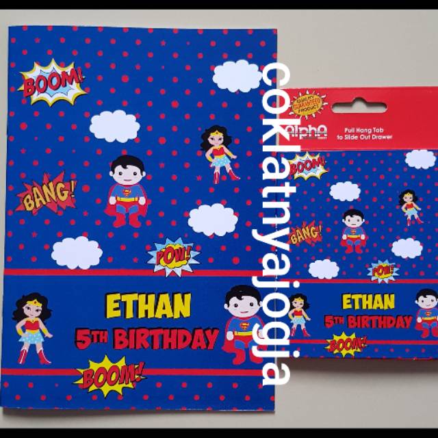 

(PO 13hr kerja, MIN 20) Birthday Souvenir Set Buku dan Pensil Warna Box Tema Superhero Chibi