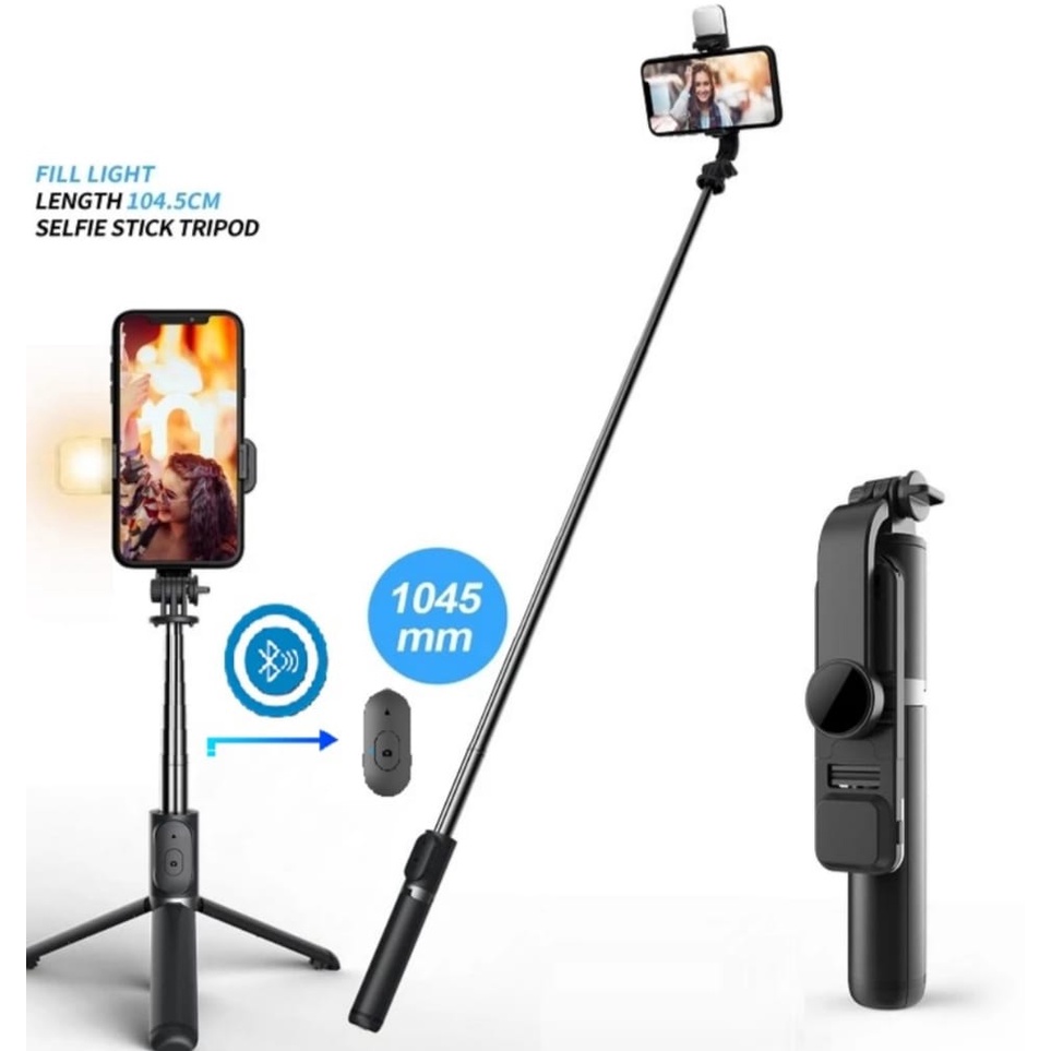 Tongsis Bluetooth Q07 3IN1 + Tripod Selfie Stick /Wireless Remote Control Hp Camera Support Ios Android All Smartphone Kamera Dudukan GoPro / Tripot Nirkabel Monopod Tomsis Q-07 Magic Selfie Stick Tripod