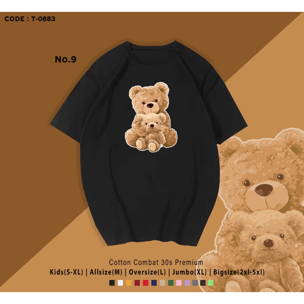 T-SHIRT / KAOS UNISEX COWOK &amp; CEWEK BEAR EDITION / TERMURAH REAL PICTURE / TERIMA CUSTOM TEE