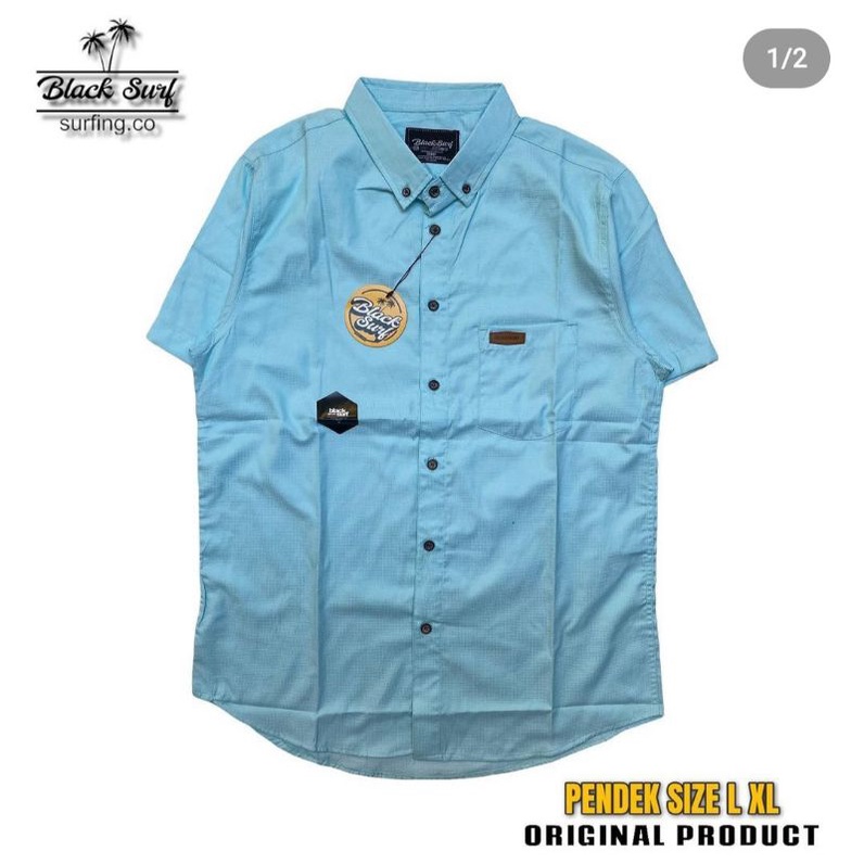 kemeja distro | black surf | original pria