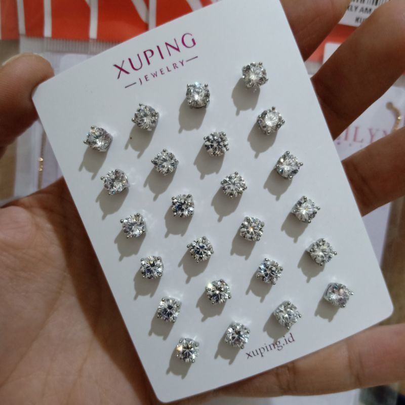 Anting Wanita Titanium Anti Karat Tidak Gatal Model Permata