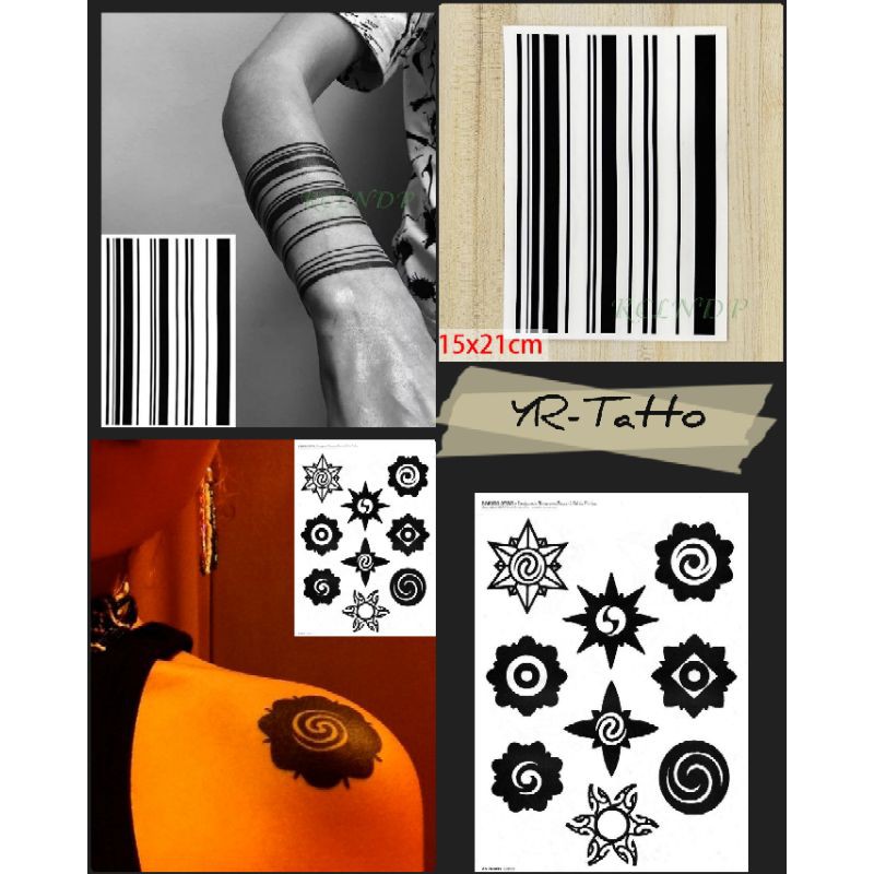 Desain garis gelang tribal temporary tattoo tato temporer fashion Bahan Bagus PREMIUM Tebal