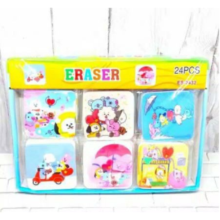 

Segera Miliki (24 Pcs) Penghapus Pensil Bt21 Lucu / Eraser Bts Fancy Murah Limited