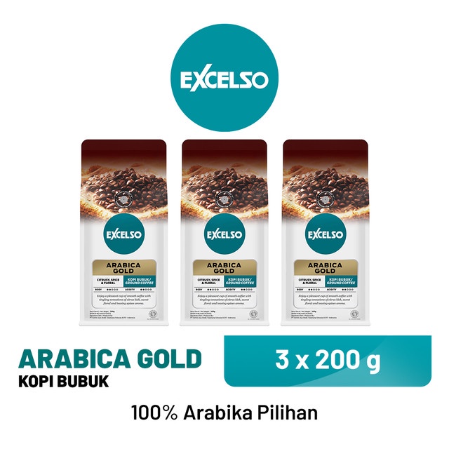 

EXCELSO Arabica Gold - Bubuk Kopi 3 x 200 gr