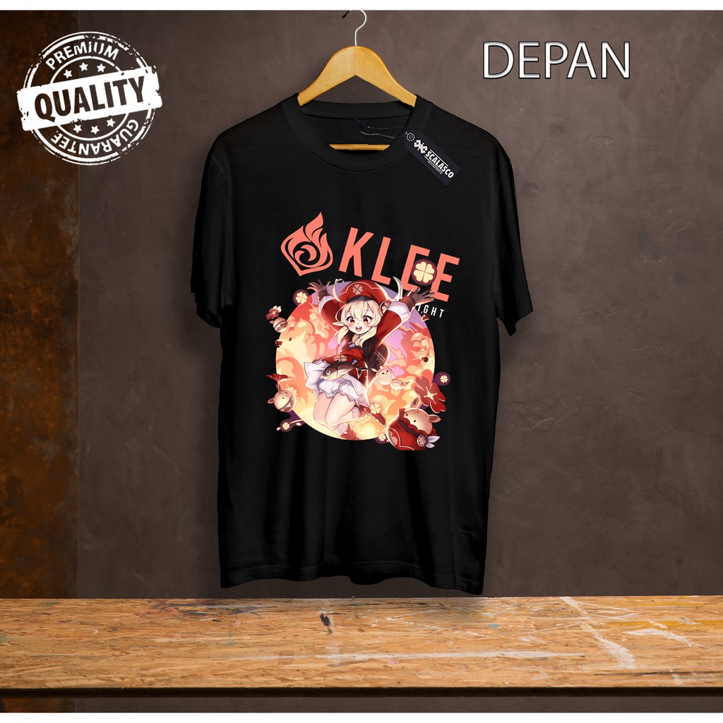 Kaos Tshirt Game Genshin Impact Klee - Baju Wibu - Baju Otaku - Baju pria