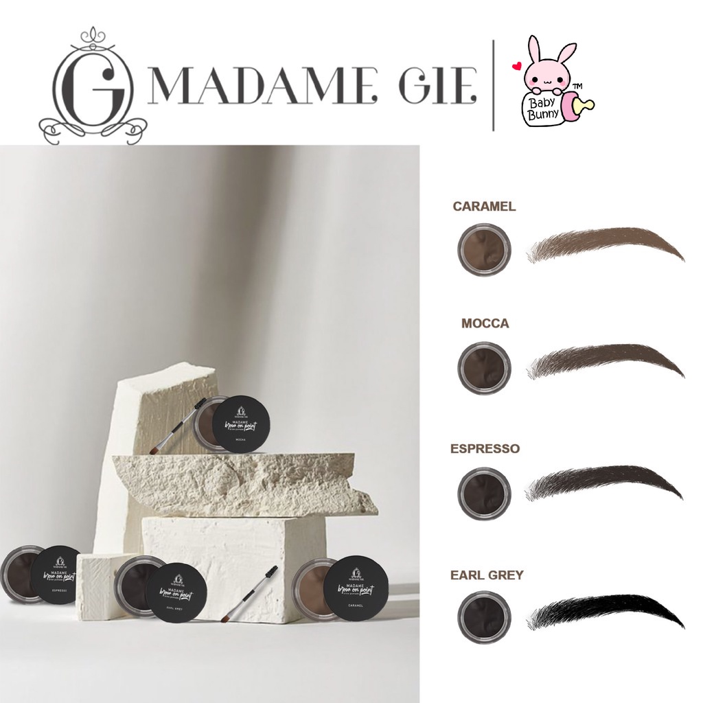 ❤ BELIA ❤ Madame Gie Madame Brow On Point – Eyebrow Pomade Cream Pensil Alis Waterproof (✔️BPOM)