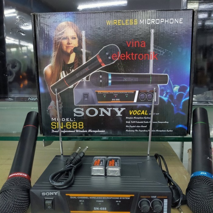 Microphone Wireless SONY SN- 688 Microphone Double Wireless suara mantap original