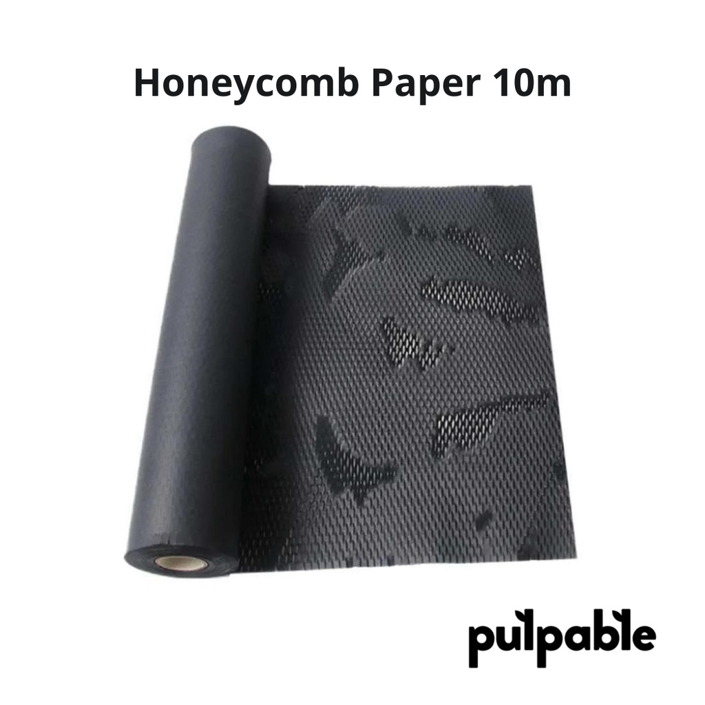

HJK [5M & 10M] Black Honeycomb Paper Wrap hitam - Eco Friendly Packaging 5 meter & 10 meter roll
