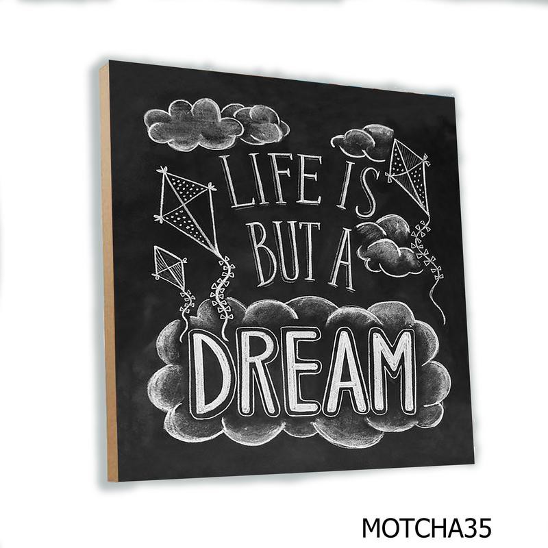 Hiasan Dinding Poster Kayu QUOTES KATA MOTIVASI 20x20cm 