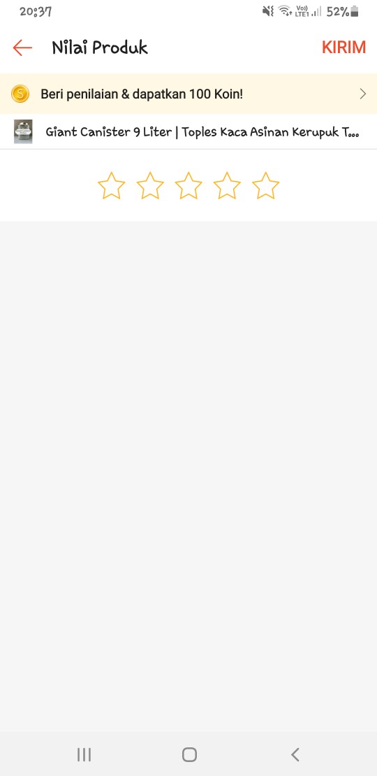 Giant Canister 9 Liter | Toples Kaca Asinan Kerupuk Tutup Stainless