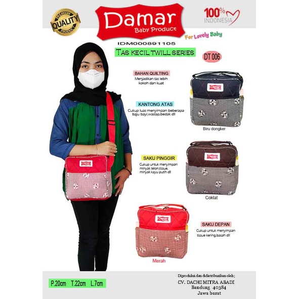 Tas Bayi Traveling Praktis Simpel Ringan / Tas Kecil Bayi Damar murah - DT006