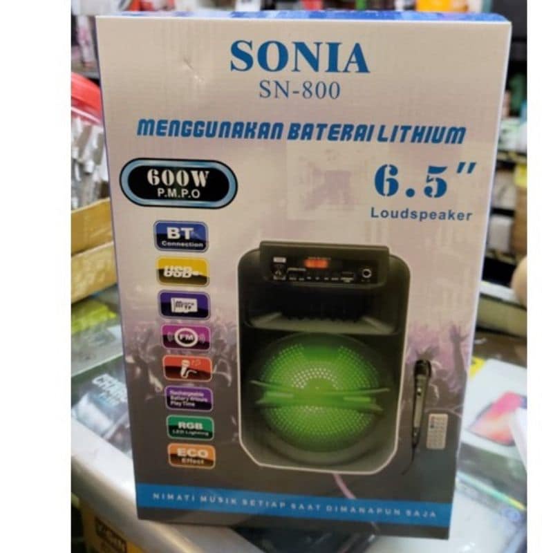 SPEAKER BLUETOOTH SONIA SN-800 / SN 800 / SN800 BONUS MIC KARAOKE &amp; REMOTE CONTROL