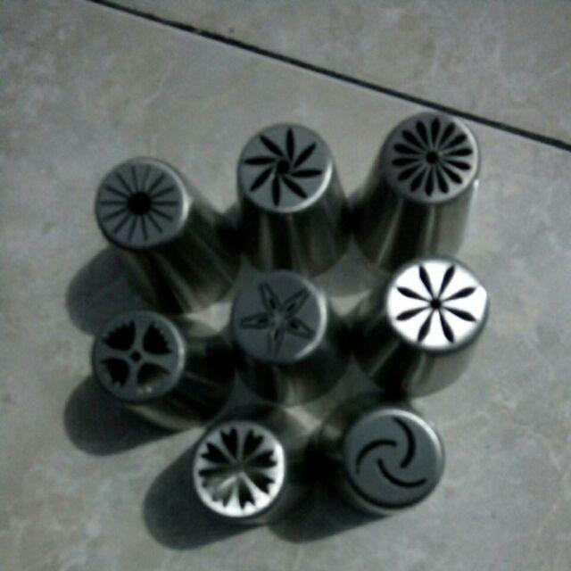 Peralatan Baking: 8 Pcs Spuit Piping Bentuk Bunga Tulip Rusia Untuk Membuat Dekorasi Kue/cupcake