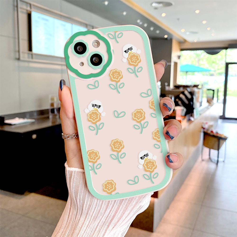 Soft Case Silikon Motif Bunga Untuk iPhone 11 12 13 Pro Max XR X XS Max