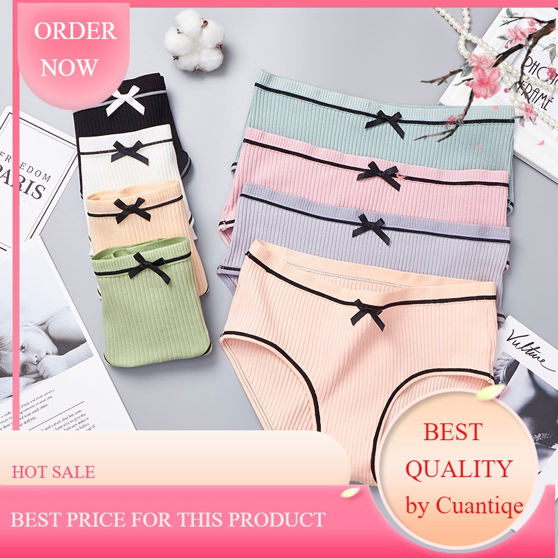 Cuantiqe Underwear Wanita Polos Seamless Adem Cd Seamless Katun Import Celana Dalam Sexy Gaya Korea 