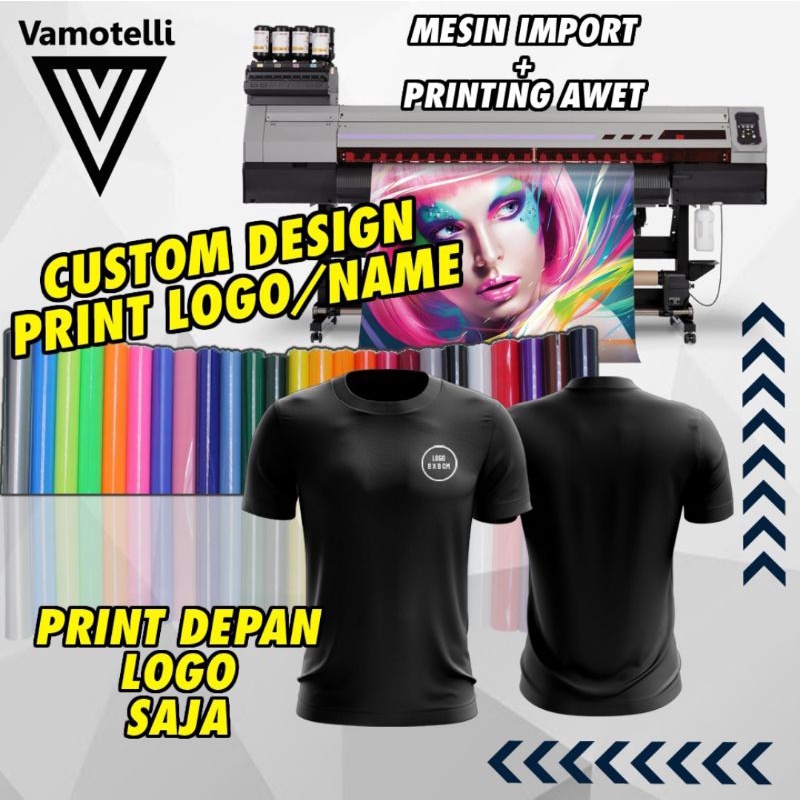 CUSTOM PRINT - (Logo kecil dada) kaos tshirt dry fit drifit print