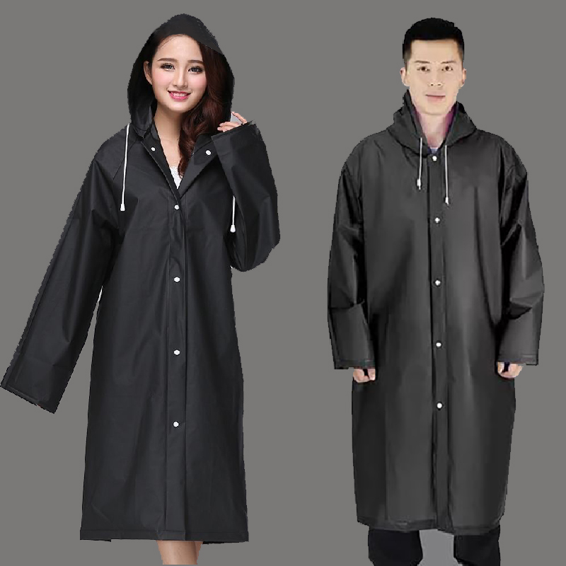 Jas Hujan Portable Raincoat Poncho with Hood - Black