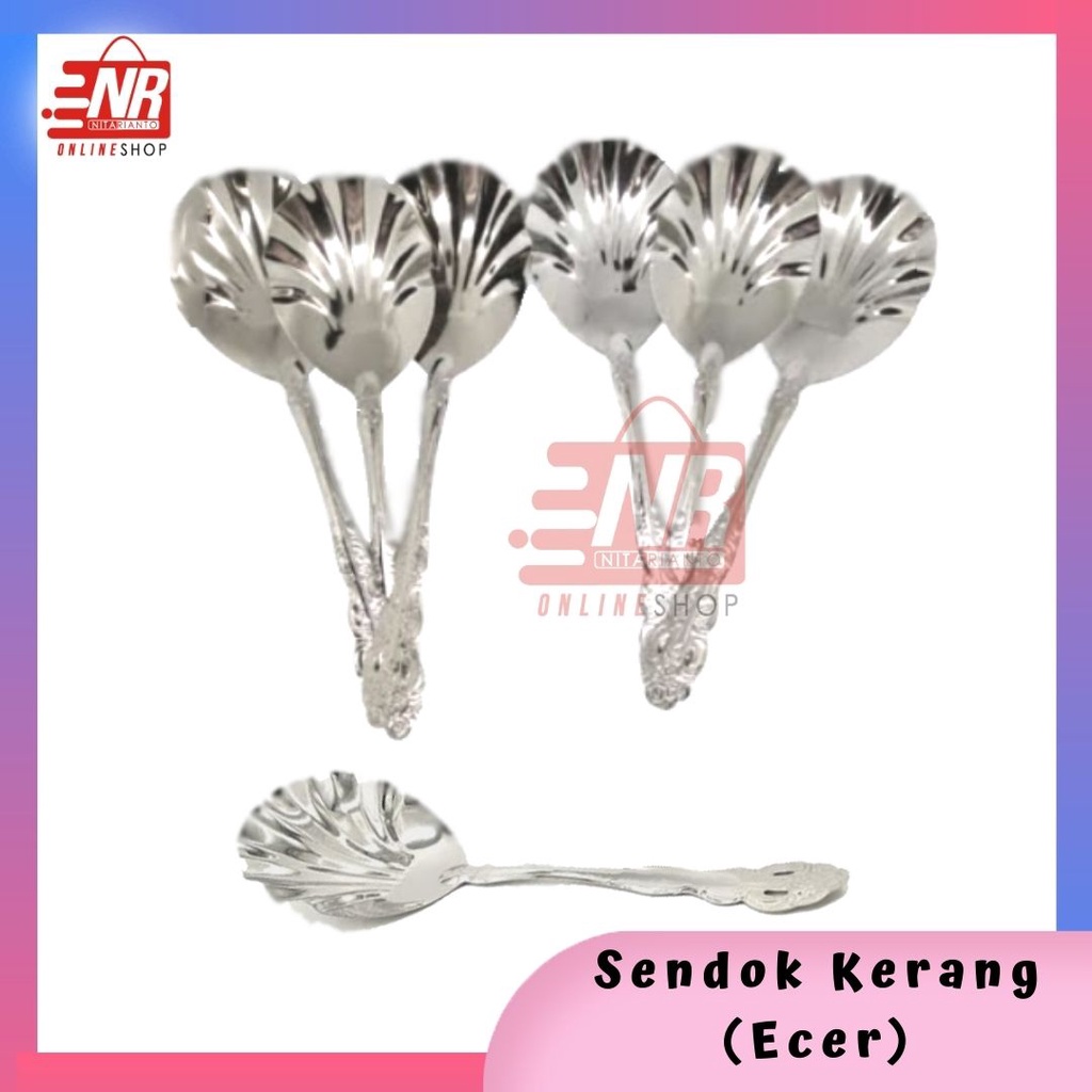 Sendok Kerang Stainless / Centong Stainless Steel / Sendok Nasi Sayur / Sendok Prasmanan