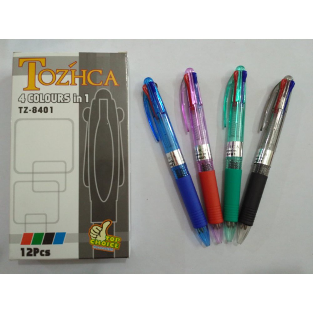 

[1 pak] pulpen pen TOZHCA 4 warna TZ-8401 isi 12 pcs