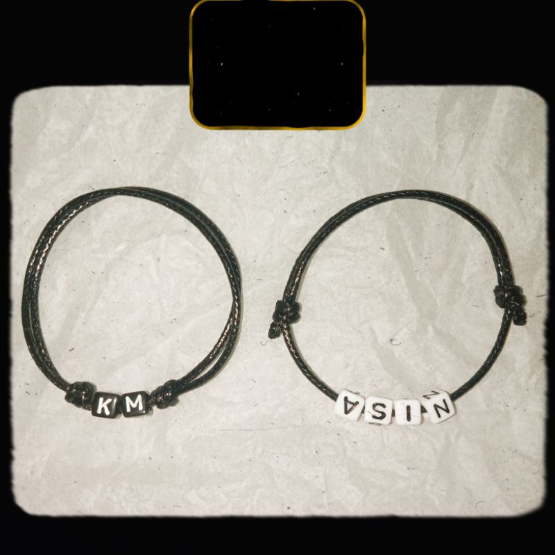 gelang inisial / gelang couple / gelang aesthetic / gelang tali