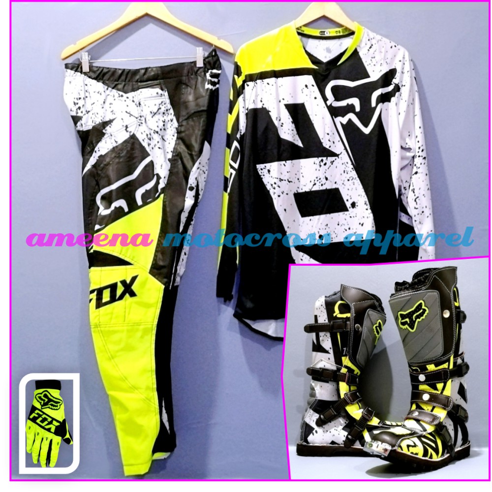 Jerseyset Cross, Sepatu Trail &amp; Sarung Tangan Motocross Fullset - JSG001C