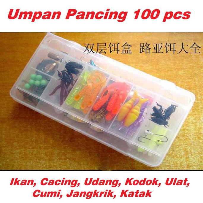 Set Umpan pancing / Mancing 100 pcs Ikan / kodok / cumi / Udang "HARGA PROMO"