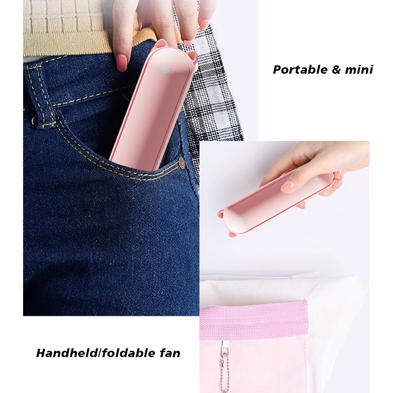 (COD)Kipas Angin Portable Mini Fans Lipat  + PowerBank Mini+Led Senter  3 in 1 USB Rechargeable Pocket Desk Handheld Fan