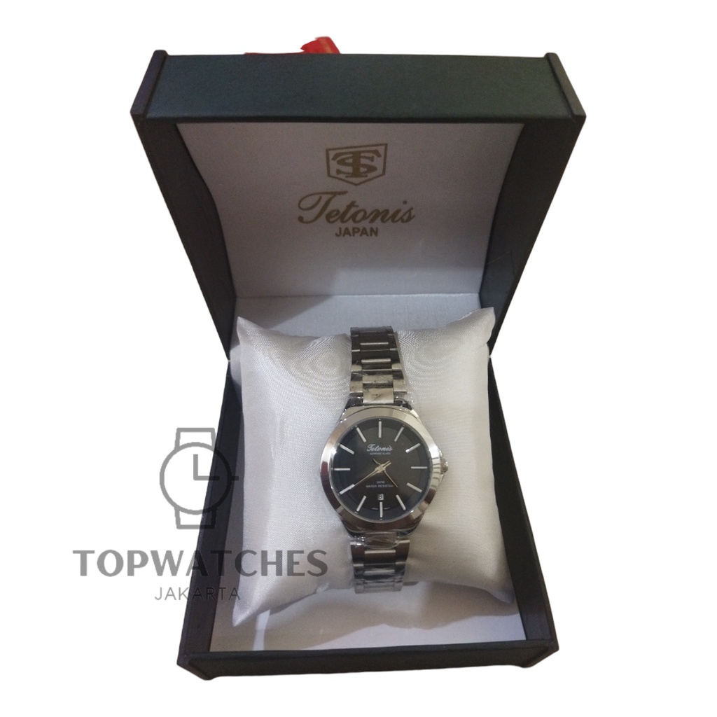 Tetonis 6612 Jam Tangan Wanita Tetonis Original Silver Dial Black