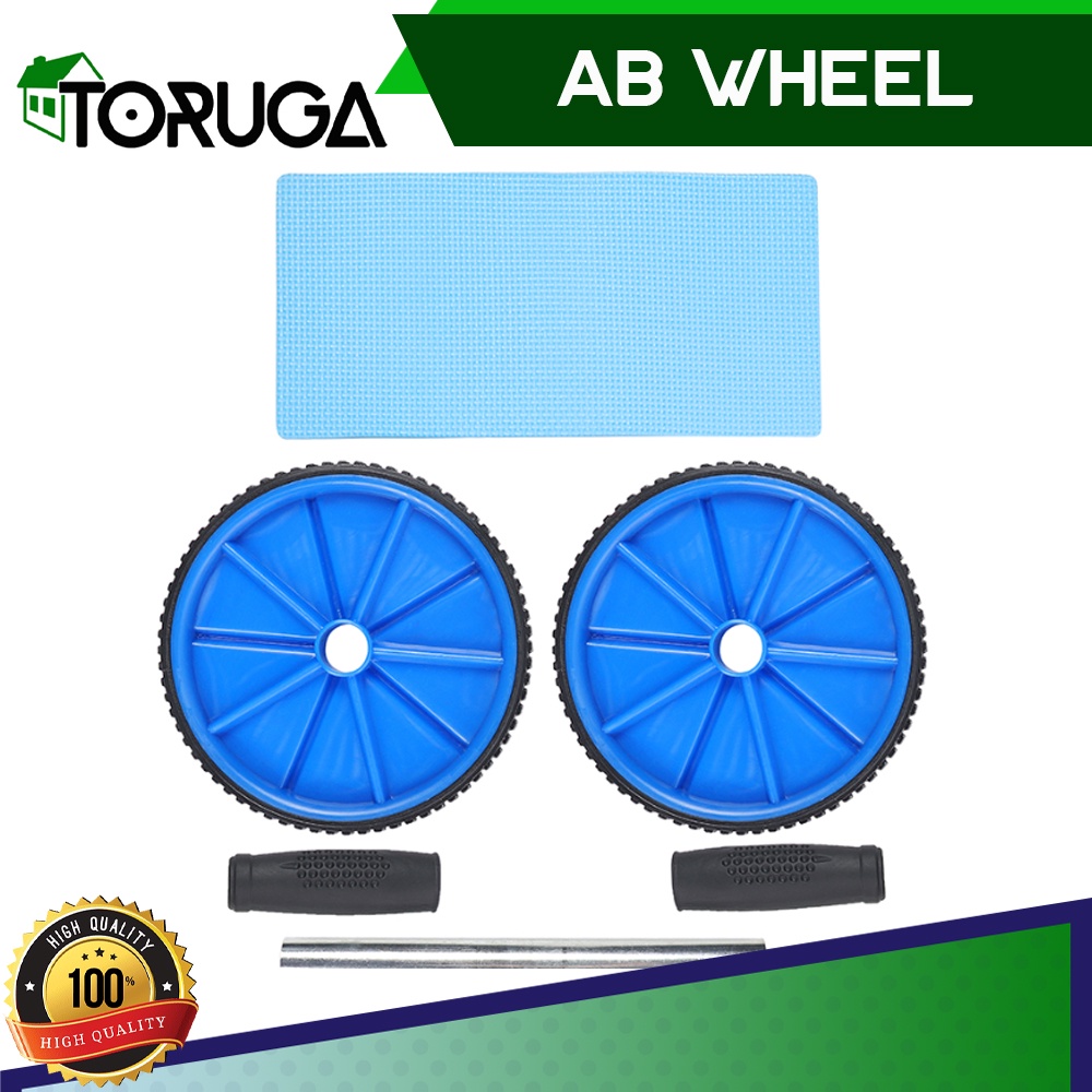 AB WHEEL - Ab roller double wheel / Alat  bantu Olahraga Gym sit up push up